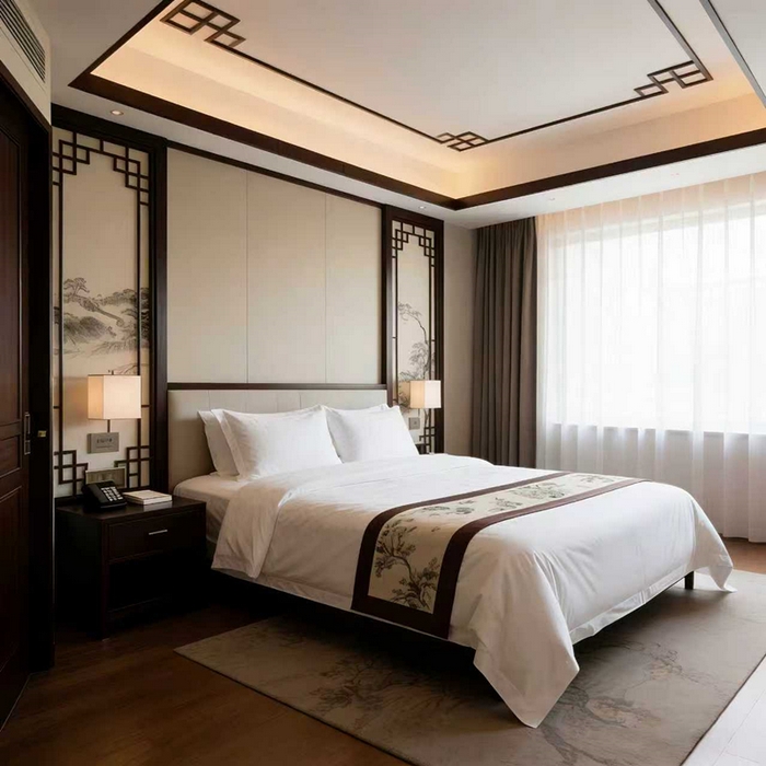 91家纺网 家纺一手货源 找家纺 （总）宜眠家纺 2026全棉双喷贡缎高端新款连锁酒店四件套60支贡缎全棉长绒棉五星级酒店宾馆四件套