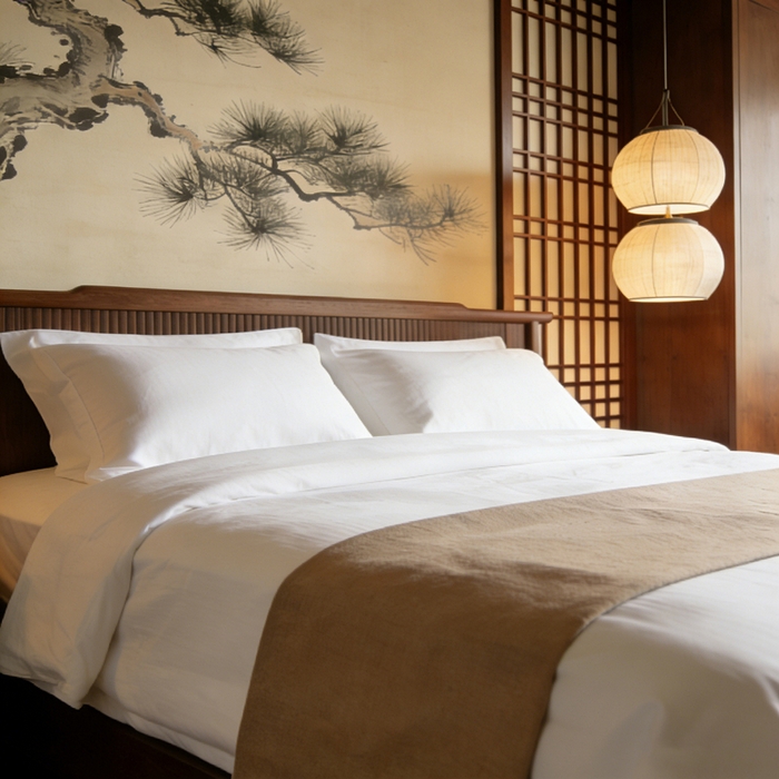 91家纺网 家纺一手货源 找家纺 （总）宜眠家纺 2026酒店四件套80支全棉五星级酒店宾馆贡缎高端新款连锁喷气贡缎全棉纯棉四件套