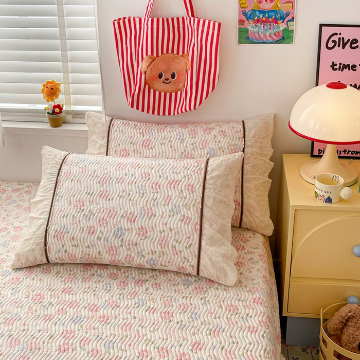 91家纺网 家纺一手货源 找家纺 （总）岚吉家纺 2026年新款A类法式全棉花边床盖三件套四件套