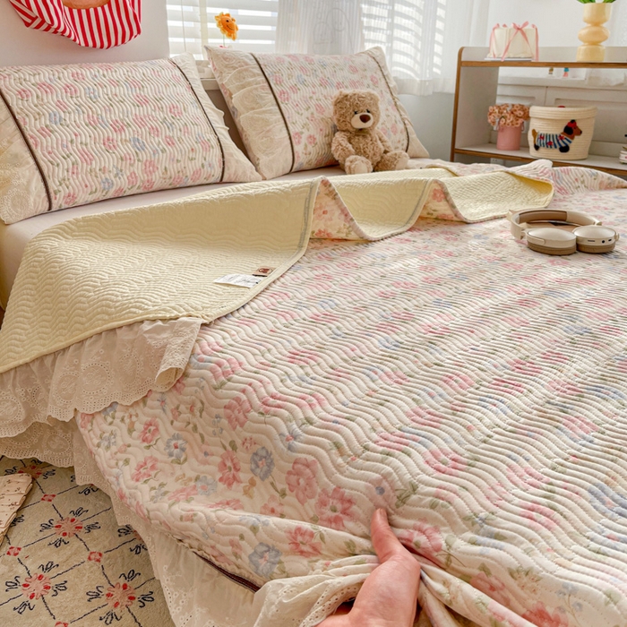 91家纺网 家纺一手货源 找家纺 （总）岚吉家纺 2026年新款A类法式全棉花边床盖三件套四件套