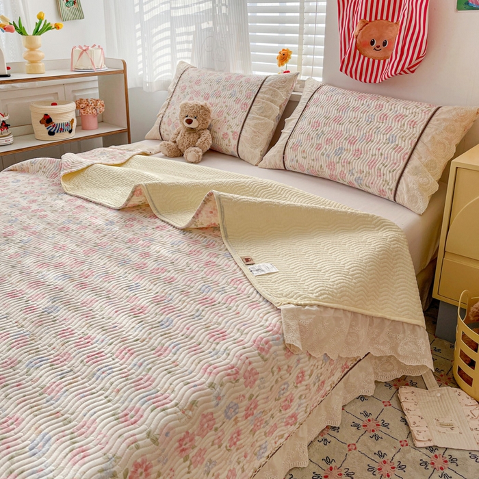 91家纺网 家纺一手货源 找家纺 （总）岚吉家纺 2026年新款A类法式全棉花边床盖三件套四件套