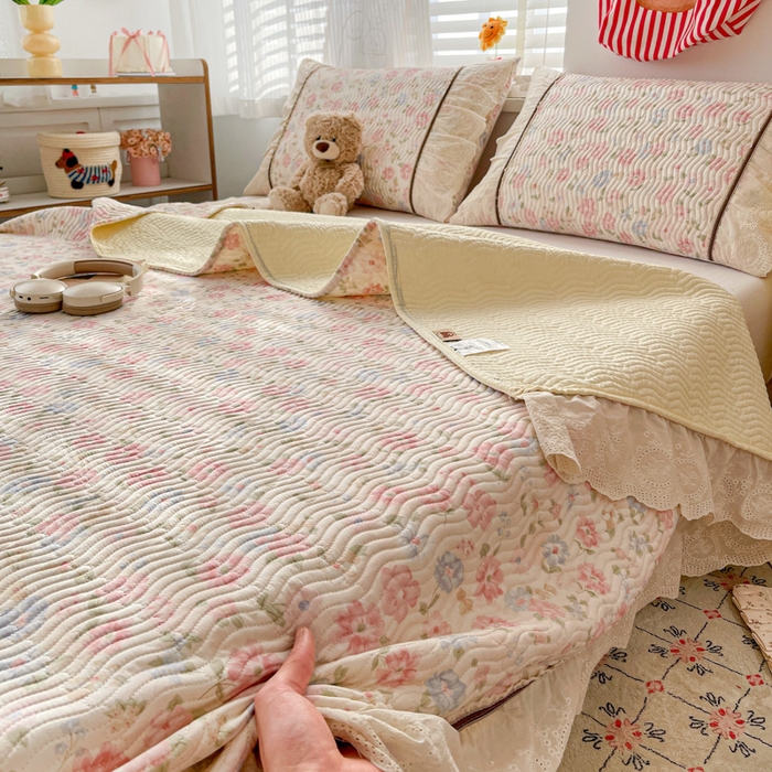 91家纺网 家纺一手货源 找家纺 （总）岚吉家纺 2026年新款A类法式全棉花边床盖三件套四件套