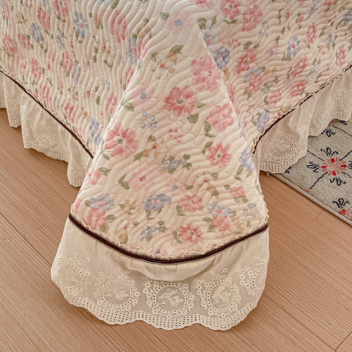 91家纺网 家纺一手货源 找家纺 （总）岚吉家纺 2026年新款A类法式全棉花边床盖三件套四件套