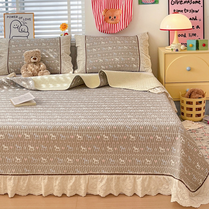 91家纺网 家纺一手货源 找家纺 岚吉家纺 2026年新款A类法式全棉花边床盖三件套四件套 恋歌