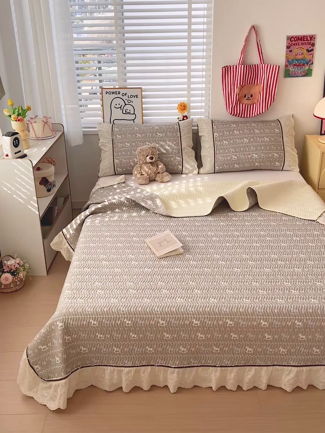 91家纺网 家纺一手货源 找家纺 岚吉家纺 2026年新款A类法式全棉花边床盖三件套四件套 恋歌