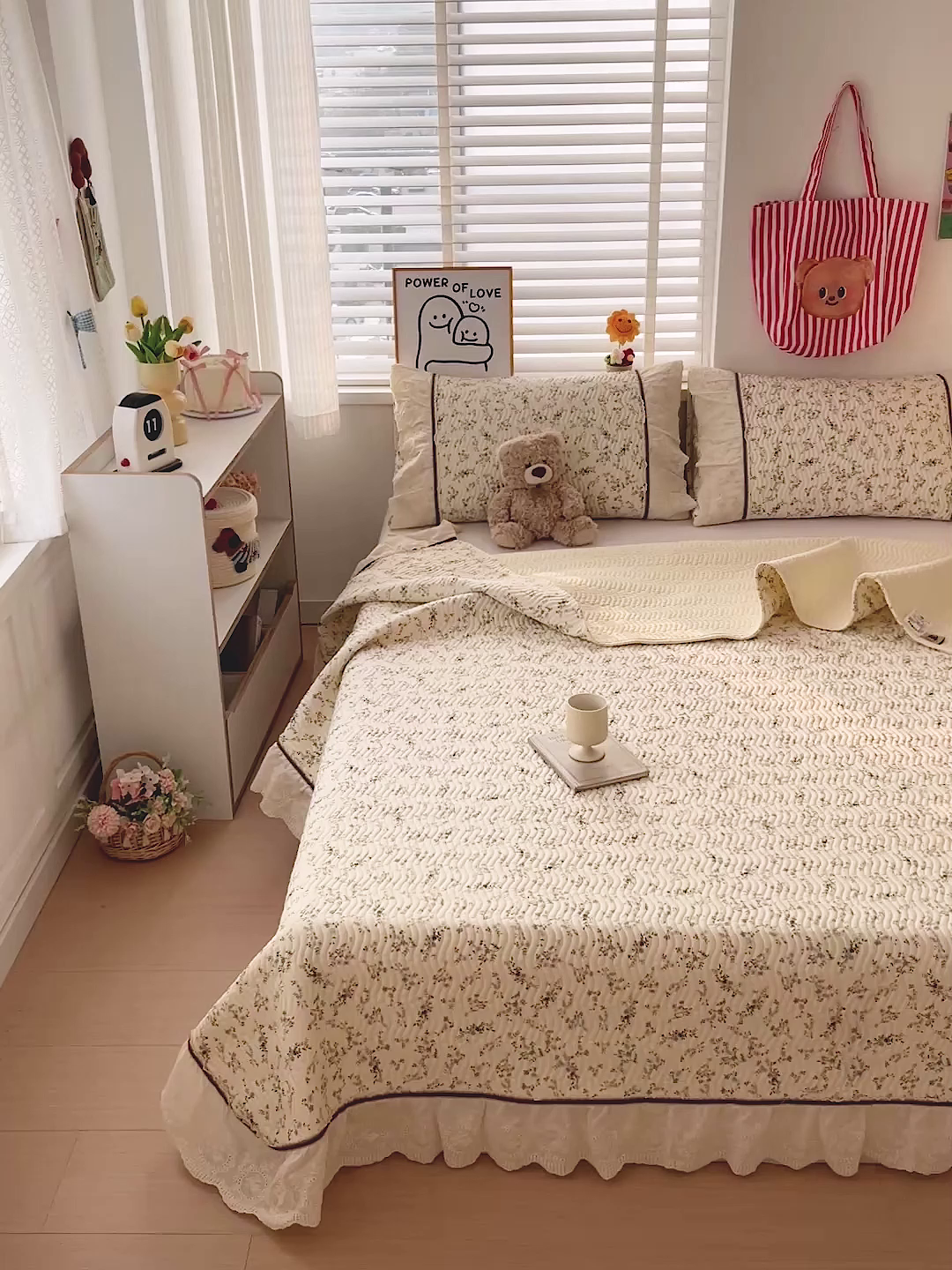 91家纺网 家纺一手货源 找家纺 岚吉家纺 2026年新款A类法式全棉花边床盖三件套四件套 暮色