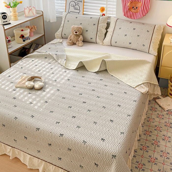 91家纺网 家纺一手货源 找家纺 岚吉家纺 2026年新款A类法式全棉花边床盖三件套四件套 星辰