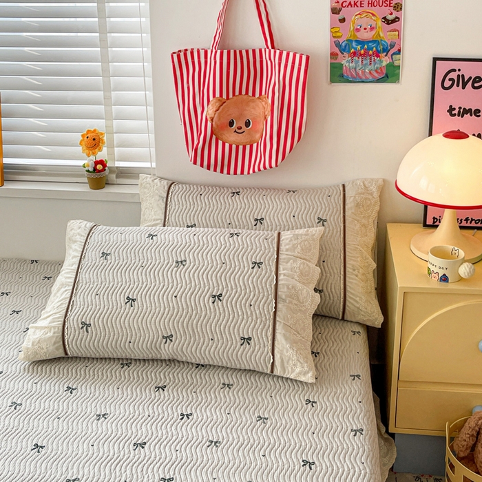 91家纺网 家纺一手货源 找家纺 岚吉家纺 2026年新款A类法式全棉花边床盖三件套四件套 星辰