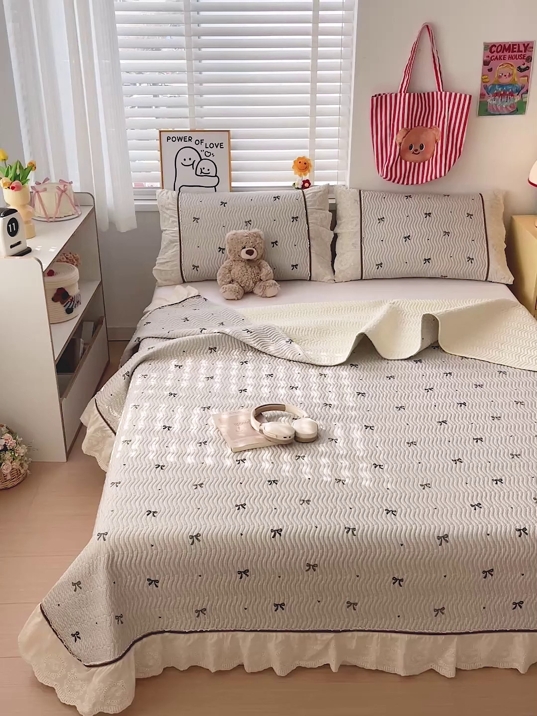 91家纺网 家纺一手货源 找家纺 岚吉家纺 2026年新款A类法式全棉花边床盖三件套四件套 星辰