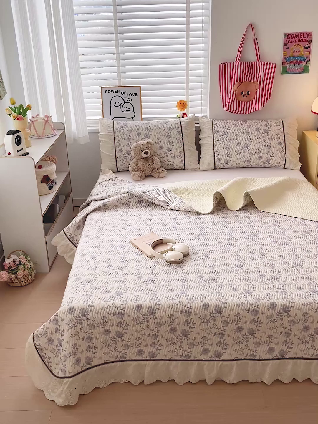 91家纺网 家纺一手货源 找家纺 岚吉家纺 2026年新款A类法式全棉花边床盖三件套四件套 羽兮