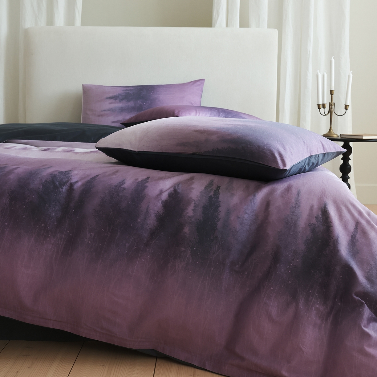 91家纺网 家纺一手货源 找家纺 ONE TWO ONE 121 【会员-20】【控价商品】【提供买家秀】【专版花型】2026新款100s长绒棉全棉纯棉床上用 魔法城堡-紫