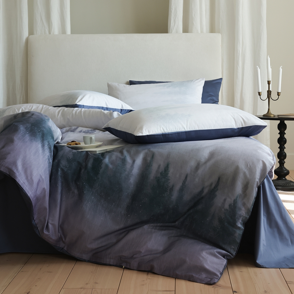 91家纺网 家纺一手货源 找家纺 ONE TWO ONE 121 【会员-20】【控价商品】【提供买家秀】【专版花型】2026新款100s长绒棉全棉纯棉床上用 魔法城堡-蓝