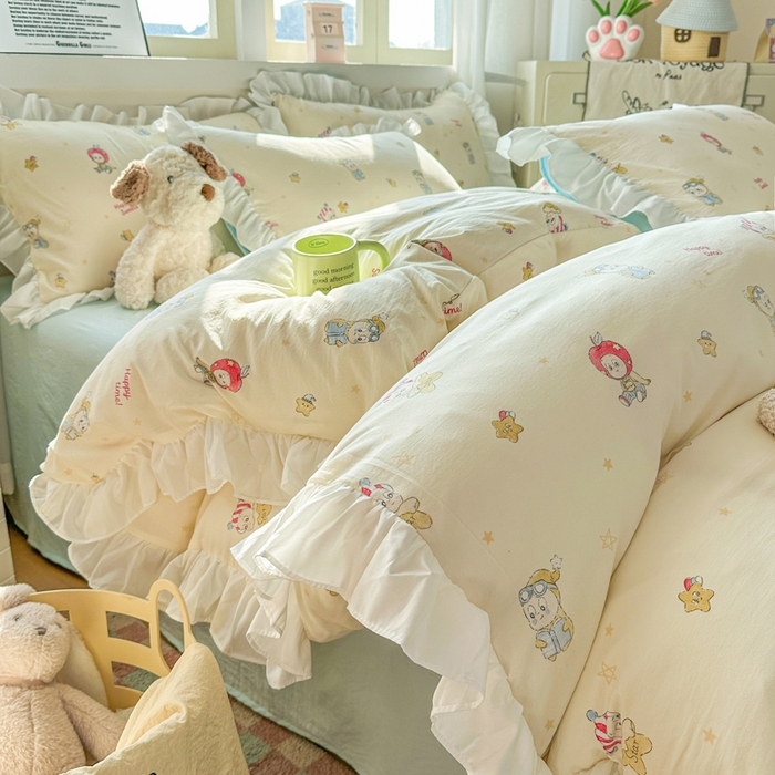 91家纺网 家纺一手货源 找家纺 逸尚阁  2025新款凉豆豆床裙凉席三件套 黑边凉豆豆-绿