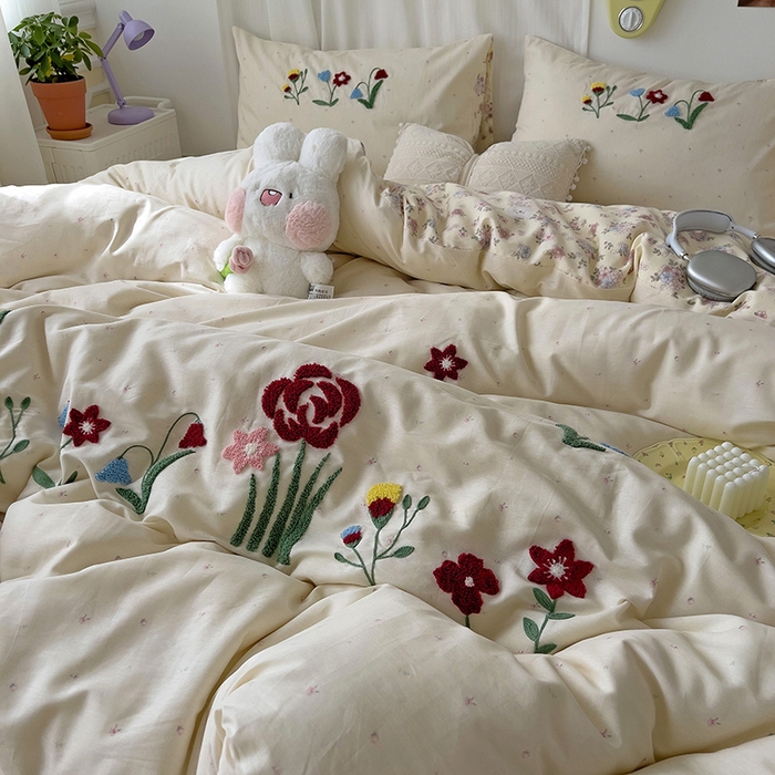 91家纺网 家纺一手货源 找家纺 （总）乐窝家纺仓储 2026新款A类母婴级13370全棉纯棉毛巾绣四件套学生宿舍三件套单床单被套