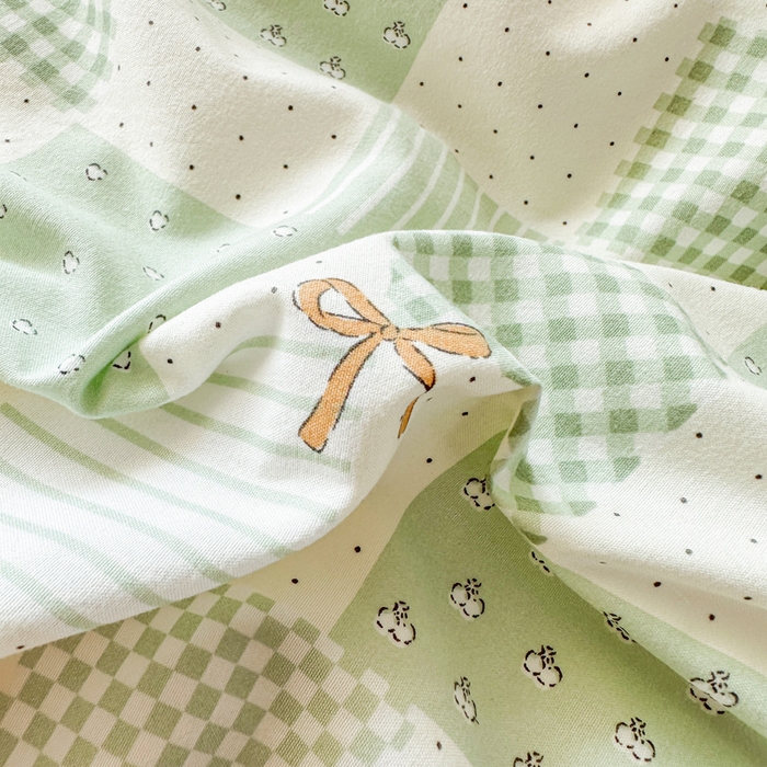 91家纺网 家纺一手货源 找家纺 逸尚阁家纺 2026新款水洗仿棉印花花边四件套-终版 蝴蝶结格圈