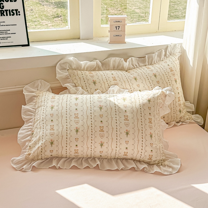 91家纺网 家纺一手货源 找家纺 逸尚阁家纺 2026新款水洗仿棉印花花边四件套-终版 连连看奇趣