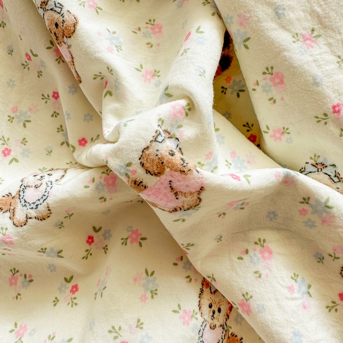 91家纺网 家纺一手货源 找家纺 逸尚阁家纺 2026新款水洗仿棉印花花边四件套-终版 萌萌哒天团