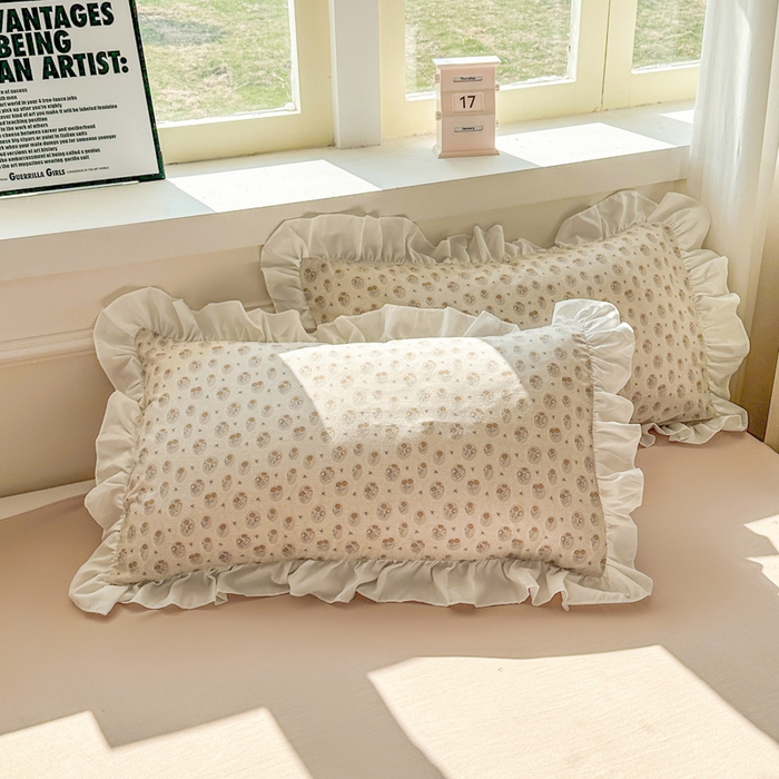 91家纺网 家纺一手货源 找家纺 逸尚阁家纺 2026新款水洗仿棉印花花边四件套-终版 偏爱的花语