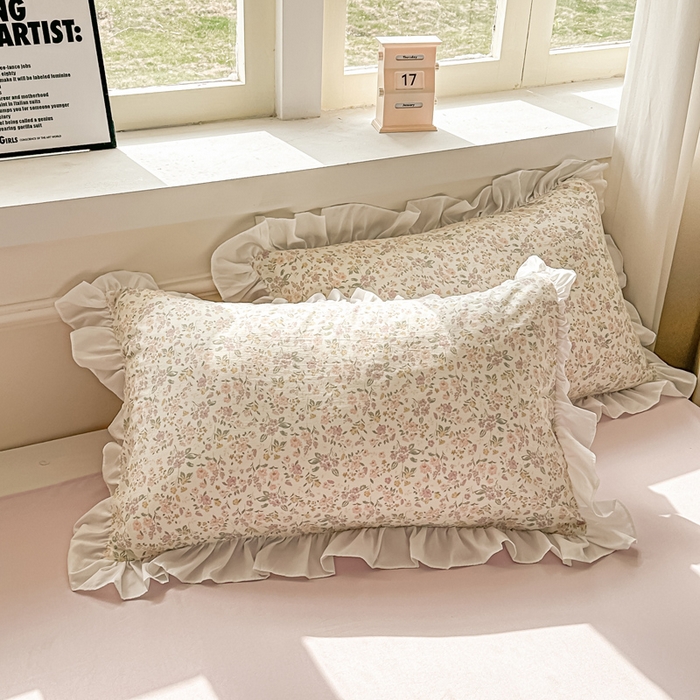 91家纺网 家纺一手货源 找家纺 逸尚阁家纺 2026新款水洗仿棉印花花边四件套-终版 轻轻小细语