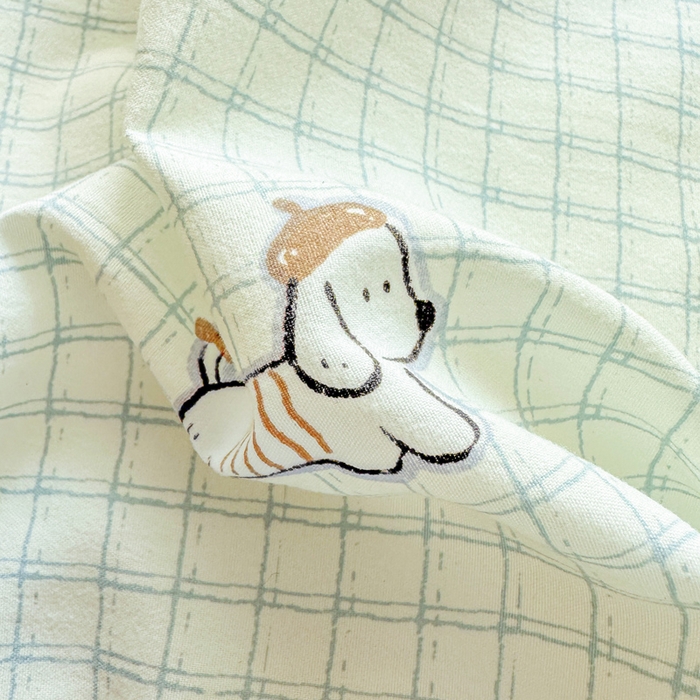 91家纺网 家纺一手货源 找家纺 逸尚阁家纺 2026新款水洗仿棉印花花边四件套-终版 天性狗狗乐园