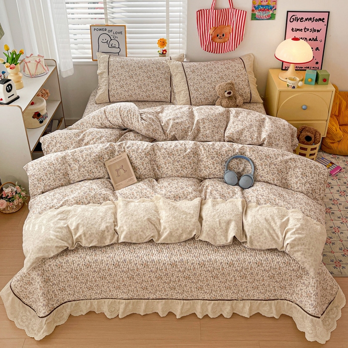 91家纺网 家纺一手货源 找家纺 （总）岚吉家纺 2026年新款A类法式全棉花边床盖三件套四件套