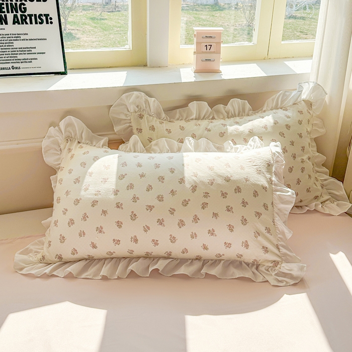 91家纺网 家纺一手货源 找家纺 逸尚阁家纺 2026新款水洗仿棉印花花边四件套-终版 心上的爱恋