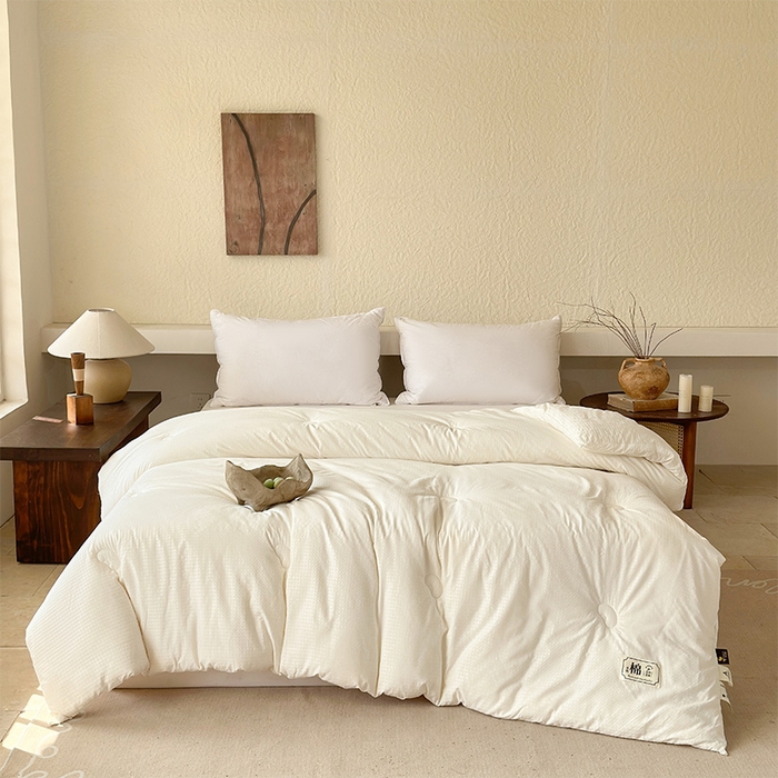 91家纺网 家纺一手货源 找家纺 （总）蓝雀翎 2025新款原棉针织棉华夫格大豆被子被芯