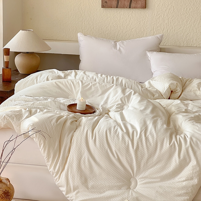 91家纺网 家纺一手货源 找家纺 （总）蓝雀翎 2025新款原棉针织棉华夫格大豆被子被芯