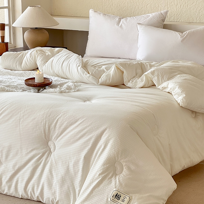 91家纺网 家纺一手货源 找家纺 （总）蓝雀翎 2025新款原棉针织棉华夫格大豆被子被芯