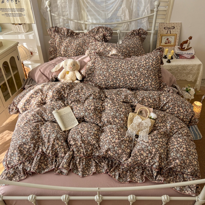 91家纺网 家纺一手货源 找家纺 （总）睡美美家纺 2026新款水洗云朵棉亲肤花边款四件套