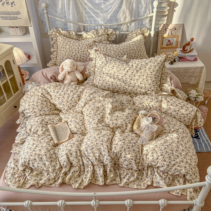 91家纺网 家纺一手货源 找家纺 （总）睡美美家纺 2026新款水洗云朵棉亲肤花边款四件套