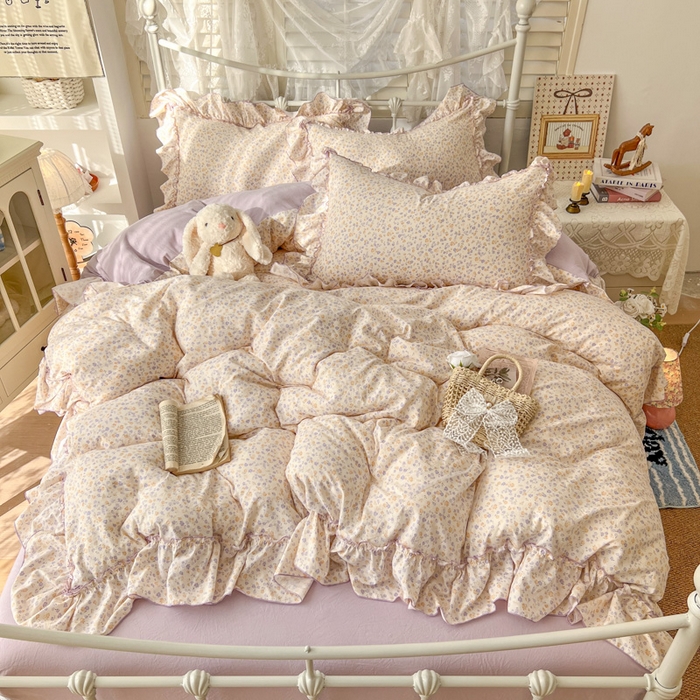 91家纺网 家纺一手货源 找家纺 （总）睡美美家纺 2026新款水洗云朵棉亲肤花边款四件套