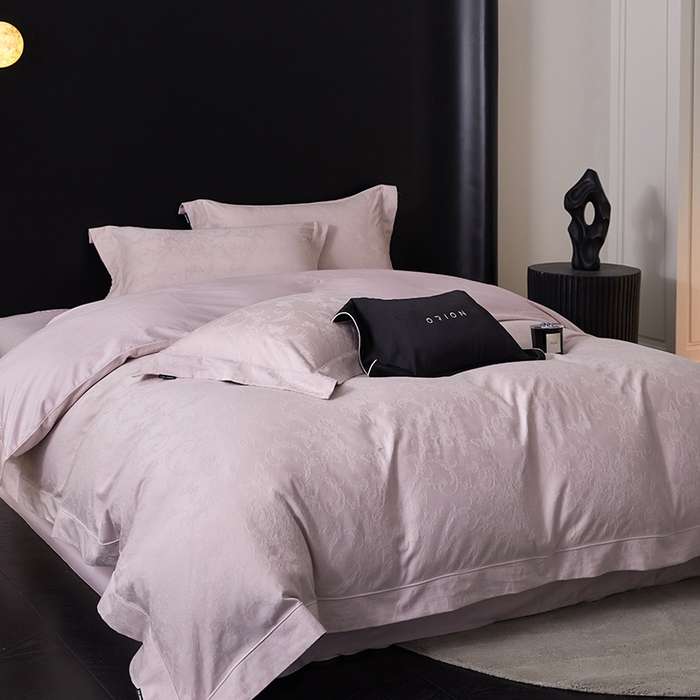 91家纺网 家纺一手货源 找家纺 薏思家纺 2026年新款全棉色织水洗提花 花漾梦境-紫