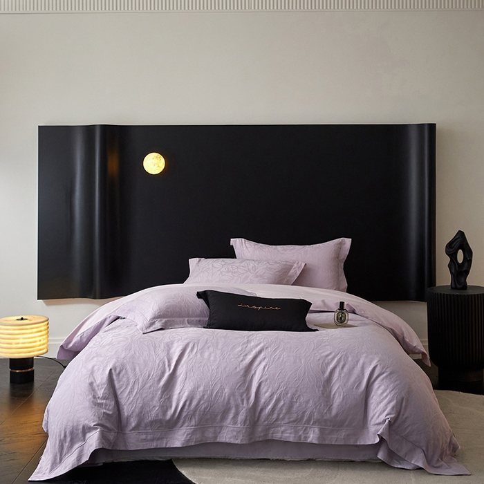 91家纺网 家纺一手货源 找家纺 薏思家纺 2026年新款全棉色织水洗提花 迷迭蔷薇-紫