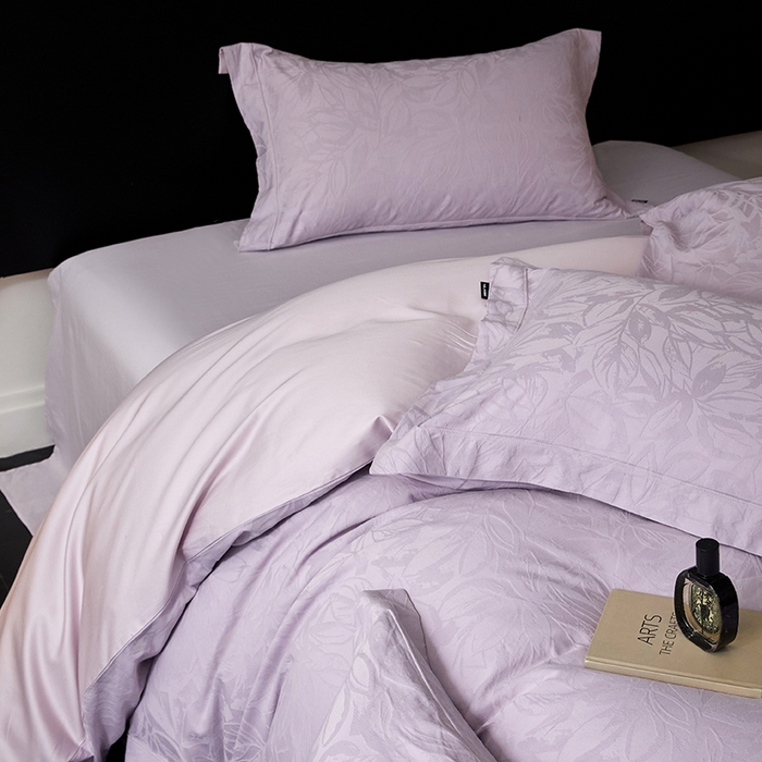 91家纺网 家纺一手货源 找家纺 薏思家纺 2026年新款全棉色织水洗提花 迷迭蔷薇-紫