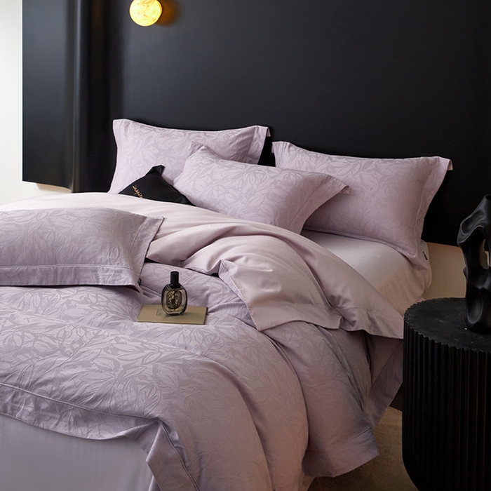 91家纺网 家纺一手货源 找家纺 薏思家纺 2026年新款全棉色织水洗提花 迷迭蔷薇-紫