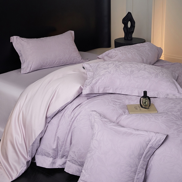 91家纺网 家纺一手货源 找家纺 薏思家纺 2026年新款全棉色织水洗提花 迷迭蔷薇-紫