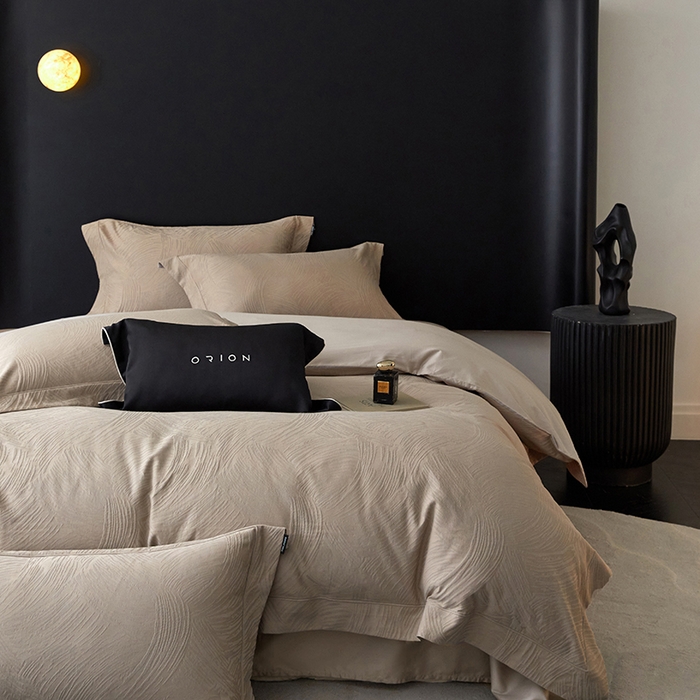 91家纺网 家纺一手货源 找家纺 薏思家纺 2026年新款全棉色织水洗提花 星灿鎏光