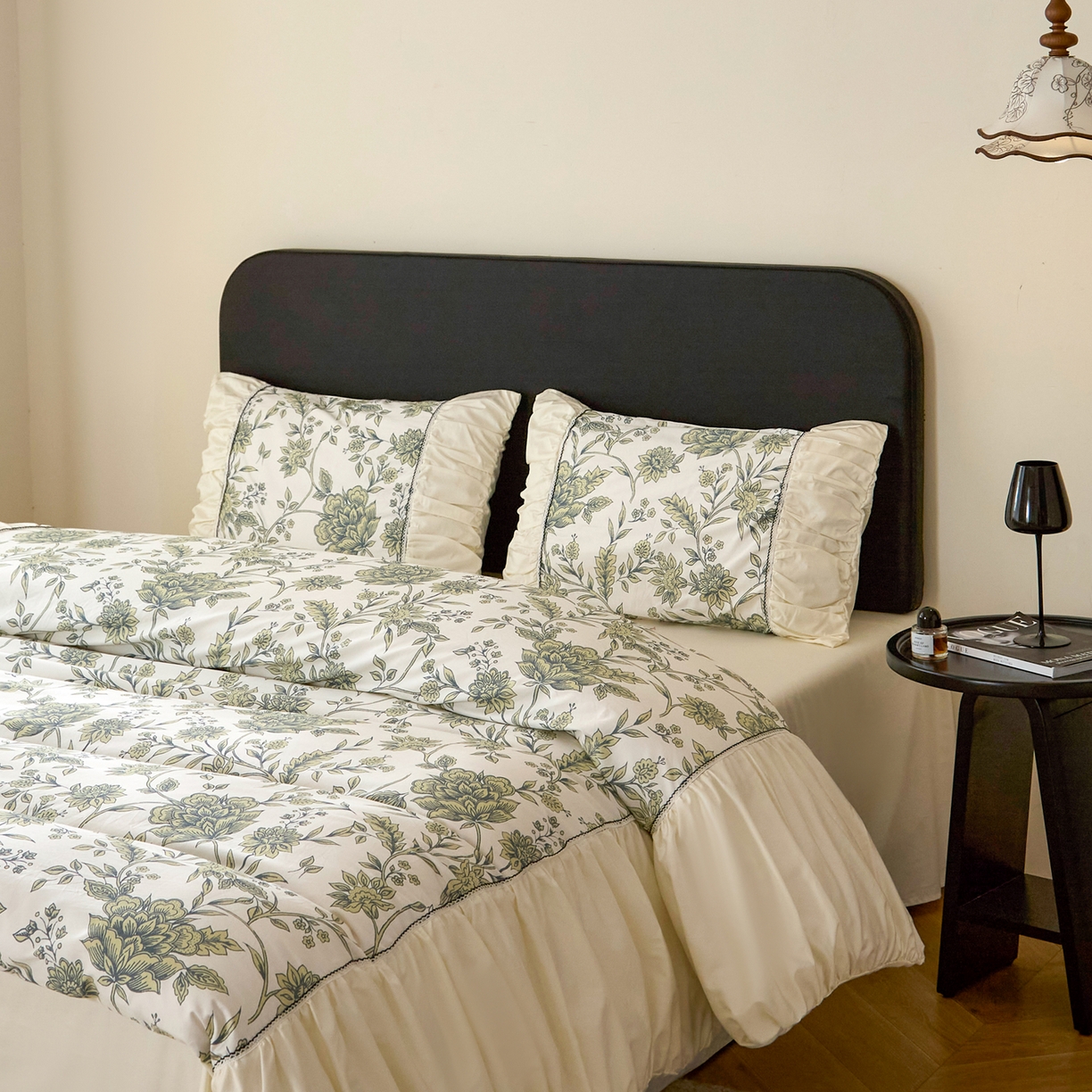 91家纺网 家纺一手货源 找家纺 （总）ONE TWO ONE 121 【会员-20】【控价商品】【提供买家秀】  2026新款韩版花边公主风100s长绒棉全棉床上用