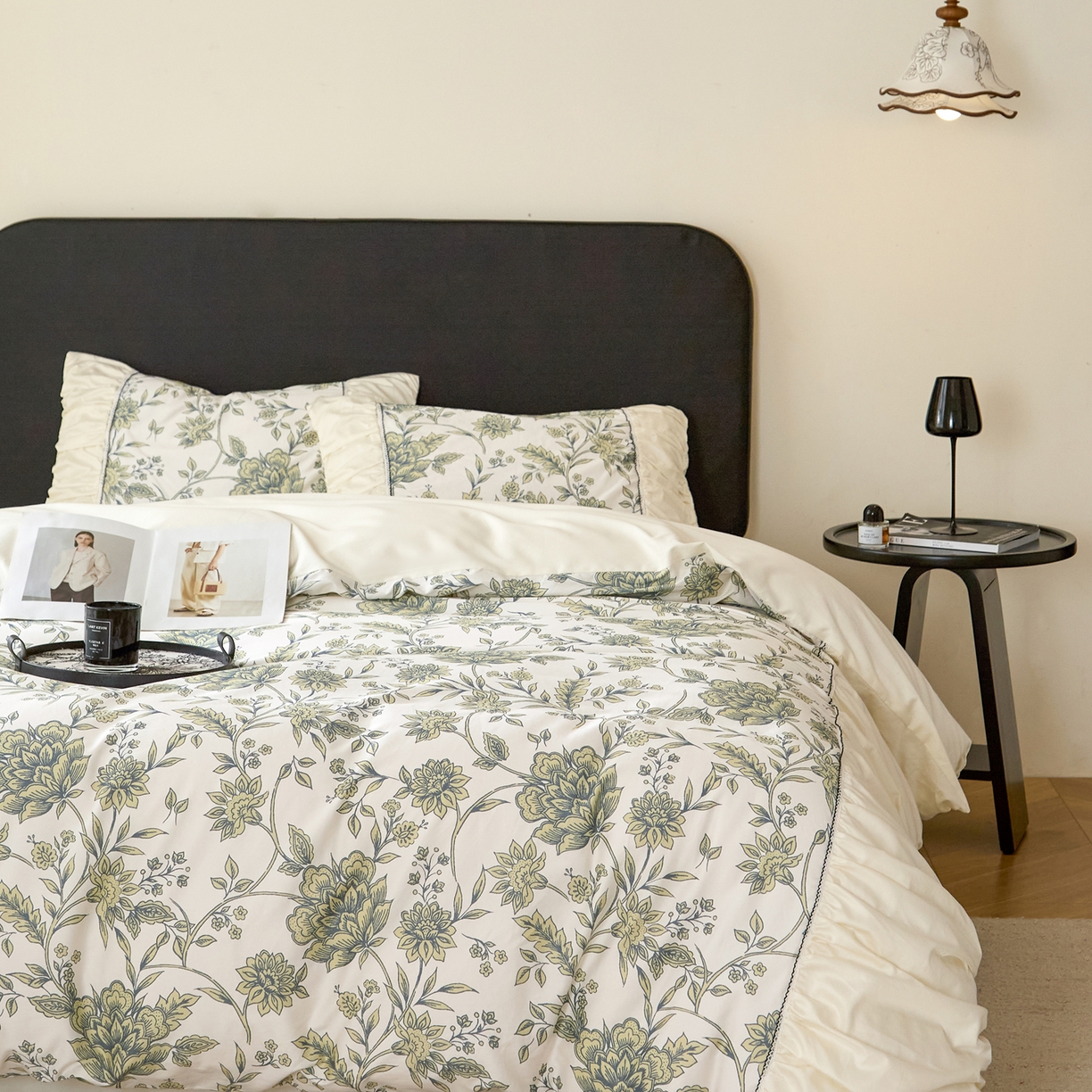 91家纺网 家纺一手货源 找家纺 （总）ONE TWO ONE 121 【会员-20】【控价商品】【提供买家秀】  2026新款韩版花边公主风100s长绒棉全棉床上用