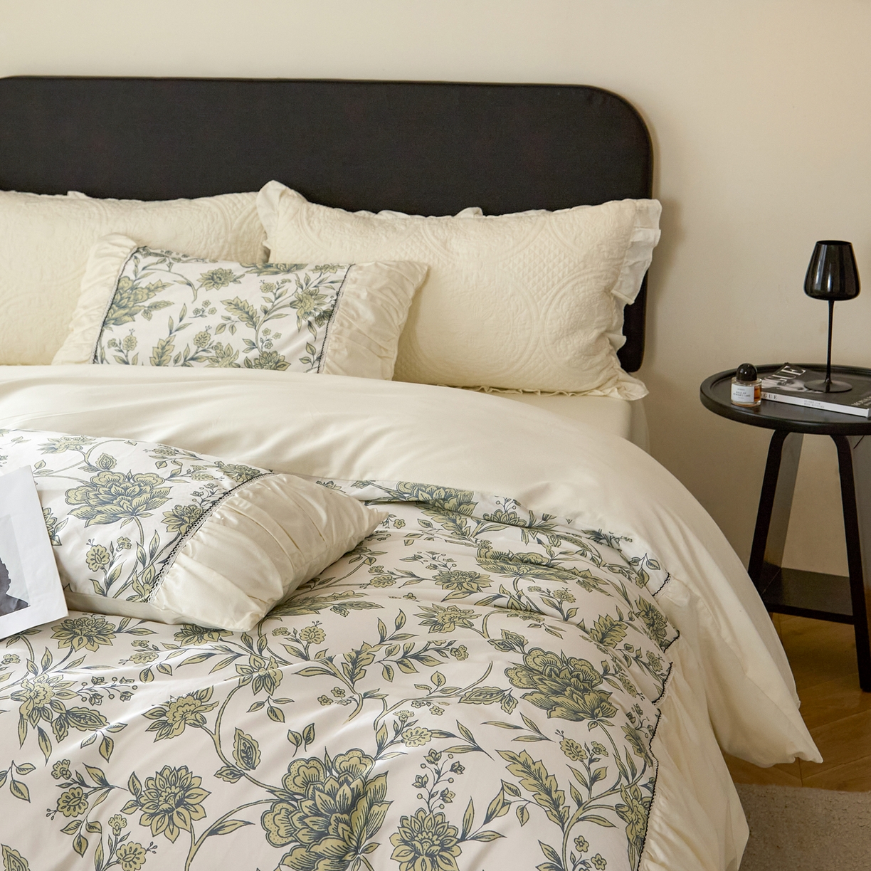 91家纺网 家纺一手货源 找家纺 （总）ONE TWO ONE 121 【会员-20】【控价商品】【提供买家秀】  2026新款韩版花边公主风100s长绒棉全棉床上用