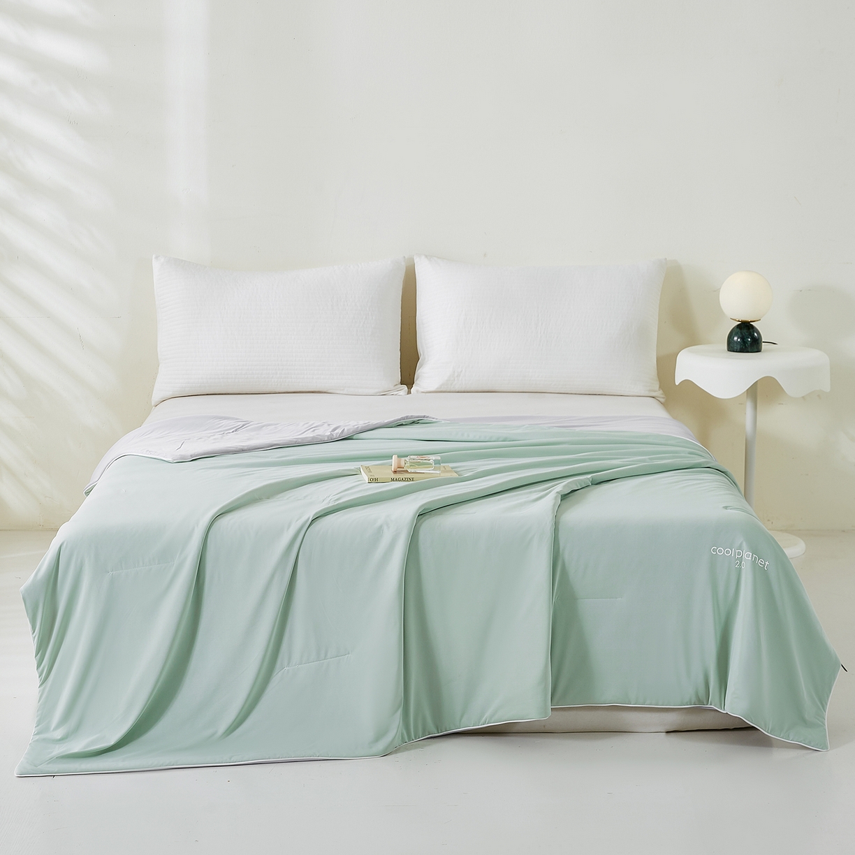 91家纺网 家纺一手货源 找家纺 犇牛仓储供应链 2026新款锦氨凉感夏被被子被芯 水绿