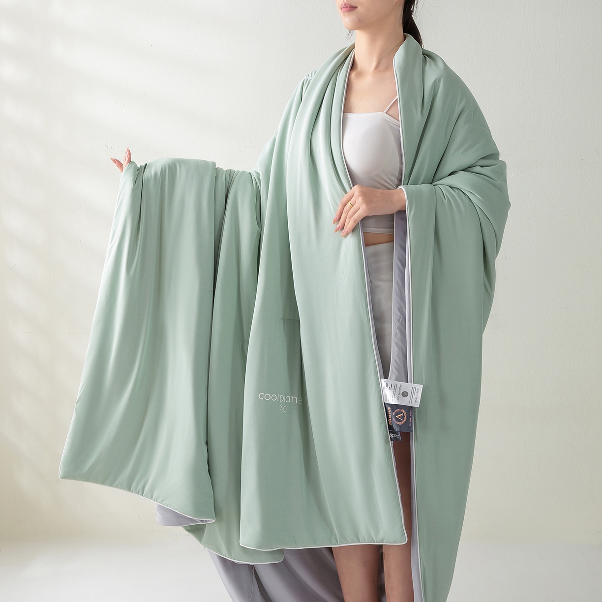 91家纺网 家纺一手货源 找家纺 犇牛仓储供应链 2026新款锦氨凉感夏被被子被芯 水绿