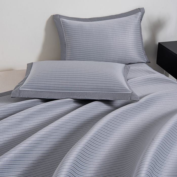 91家纺网 家纺一手货源 找家纺 小牛席业 2026新款海岛夏日凉感冰丝席凉席席子系列 海岛夏日凉感冰丝席-灰色