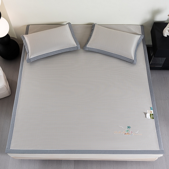 91家纺网 家纺一手货源 找家纺 小牛席业 2026新款海岛夏日凉感冰丝席凉席席子系列 海岛夏日凉感冰丝席-香槟