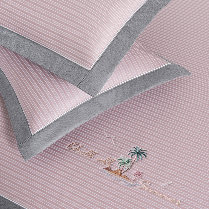 91家纺网 家纺一手货源 找家纺 小牛席业 2026新款海岛夏日凉感冰丝席凉席席子系列 海岛夏日凉感冰丝席-粉色