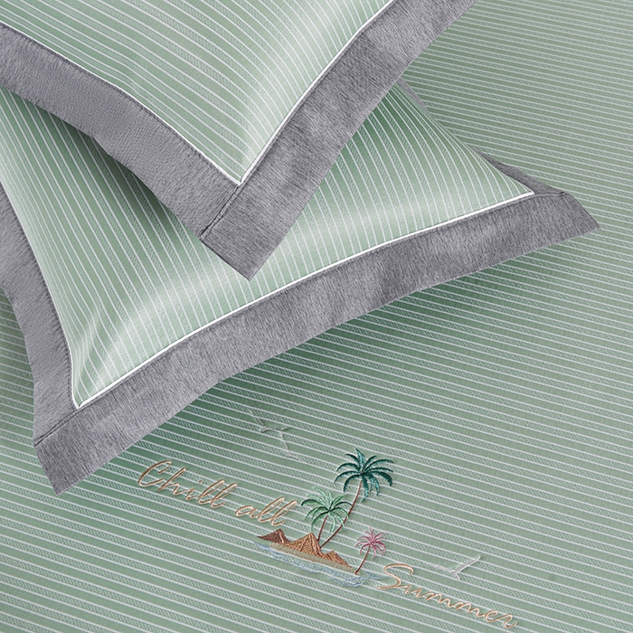 91家纺网 家纺一手货源 找家纺 小牛席业 2026新款海岛夏日凉感冰丝席凉席席子系列 海岛夏日凉感冰丝席-绿色