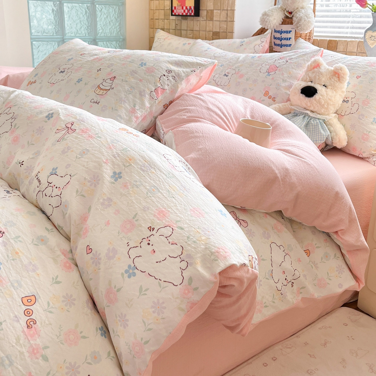 91家纺网 家纺一手货源 找家纺 （总）川悦生活 2026新款云感双层纱木棉四件套