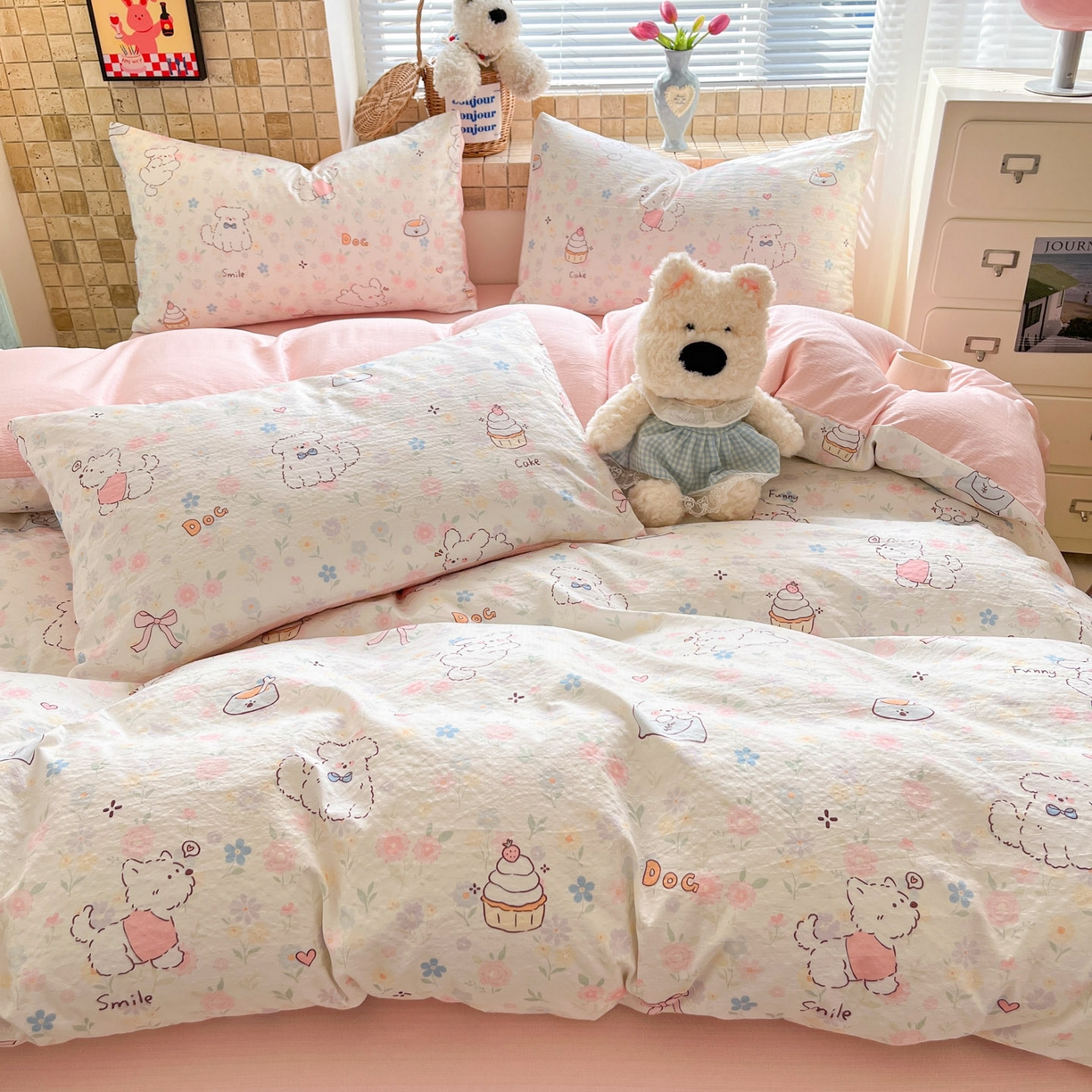 91家纺网 家纺一手货源 找家纺 （总）川悦生活 2026新款云感双层纱木棉四件套