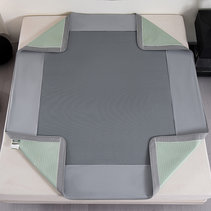 91家纺网 家纺一手货源 找家纺 小牛席业 2026新款海岛夏日凉感冰丝席系列（床笠款） 海岛夏日-绿色